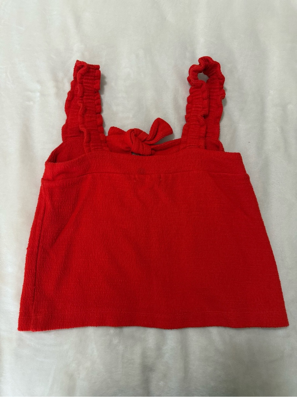 Madewell Red Knot-Front Ruffle Strap Tank - Picture 2 of 4